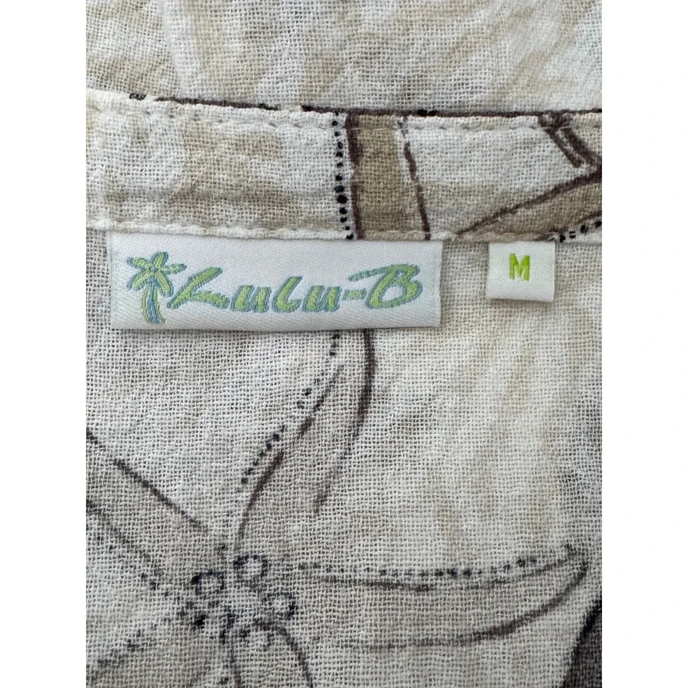 Lulu-B Under the Sea Print‎ Cotton Sleeveless Top Brown Tan Starfish Medium - Picture 6 of 10